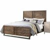 Homeroots 56 x 87 x 64 in. Andria Queen Size Bed Reclaimed Oak 285868
